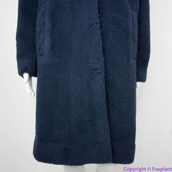 NEW Madewell blue (Re)sourced Sherpa Teddy‎ Coat, size M - Picture 6 of 16